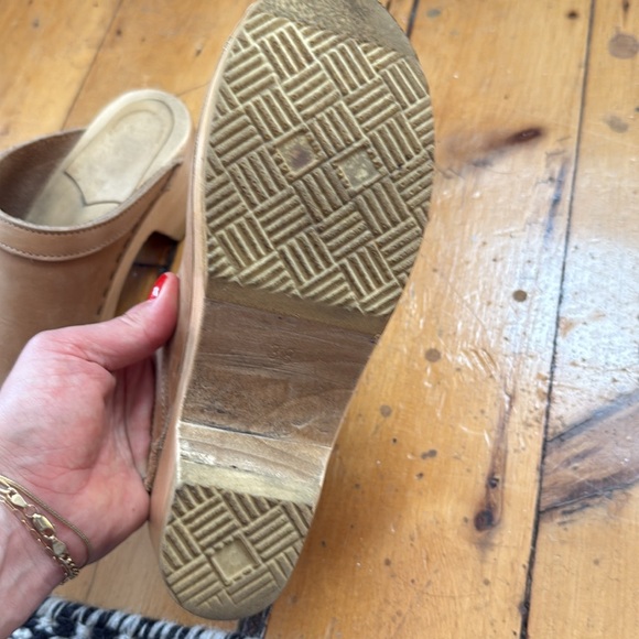 No. 6 Tan Suede Clogs - Picture 4 of 5